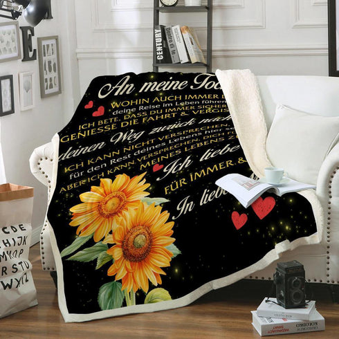 "An meine Tochter" Decke - Sonnenblume